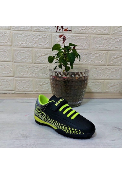 Kinetix Breton J Turf Siyah-neonsarı Cırtlı Halı Saha Futbol Ayakkabısı 001