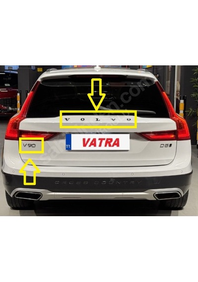 V90 Cross Country 2.0 D D5 Pro 2018-2020 Uyumlu Volvo Ve V90 Bagaj Yazısı Seti
