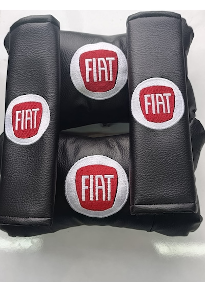 Fiat Uyumlu Oto Boyun Yastığı + Emniyet Kemer Pedi Kırmızı Beyaz