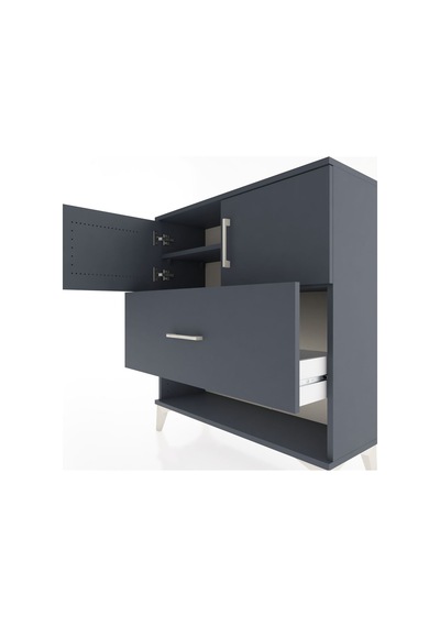 Arges Şifonyer 2 Raflı Tek Çekmeceli 2 Kapaklı 88x30x96 Antrasit-antrasit Antrasit Arges Şifonyer 2 Raflı Tek Çekmeceli 2 Kapaklı 88x30x96 Antrasit-antrasit Antrasit