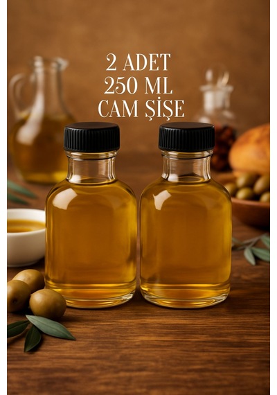 2 Adet 250 Ml Şeffaf Tombul Yağ Şişesi Sızdırmaz Kilitli Kapaklı 250 Cc Yağdanlık Sosluk Cam Şişe Şeffaf