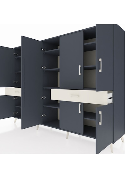 Hyperion Dolap 12 Raflı 2 Çekmeceli 8 Kapaklı 220x44x163 Antrasit Antrasit-antrasit/aytaşı Hyperion Dolap 12 Raflı 2 Çekmeceli 8 Kapaklı 220x44x163 Antrasit Antrasit-antrasit/aytaşı