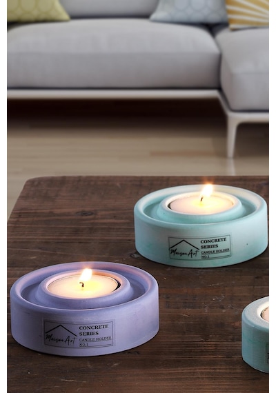 Holder 4'lü Set Mumluk Tea Light Mumluk Seti Lila-yeşil Lila- Yeşil