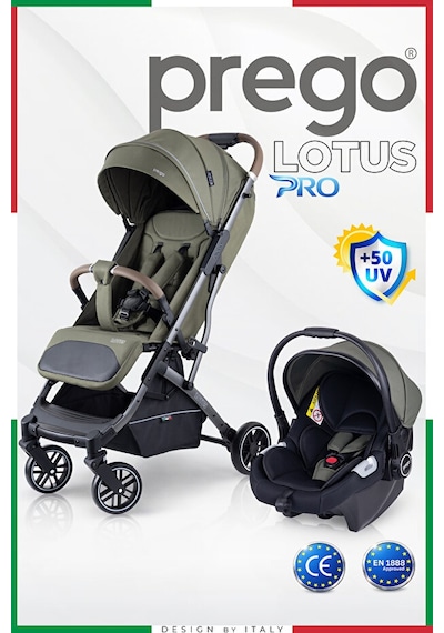 Prego Lotus Pro Kabin Boy Travel Bebek Arabası -tek Elle Katlanır-hafif -uv Tenteli -yağmurluk-örtü-kılıf