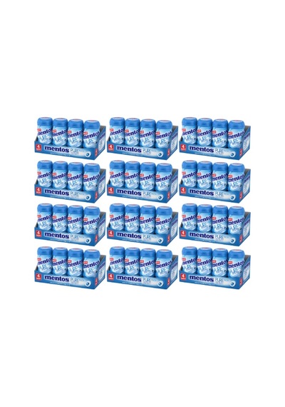 Mentos Pure Fresh Nane Aromalı Şekersiz Tatlandırıcılı Draje Sakız 60 Gr X 4 Adet X 4 Adet-380
