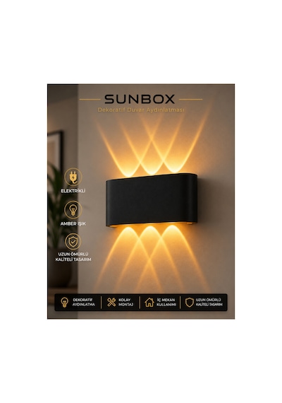 Elektrikli Amber Işık Dekoratif Modern Duvar Aydınlatma Lambası Diğer