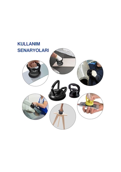 Boyasız Pratik Araç Göçük Kaporta Düzeltme Çekme Aparatı 12cm Çap Siyah