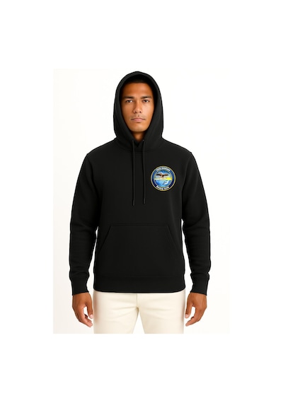 Bahriyeli Collection Kapüşonlu Tcg Doğan P-340 Cep Ve Sırt Tasarımlı Unisex Sweatshirt Siyah