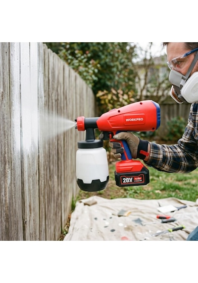 Workpro Wp397005 20volt 1000ml. Şarjlı Boya Tabancası +yedek Nozul/meme Akü Dahil Değildir