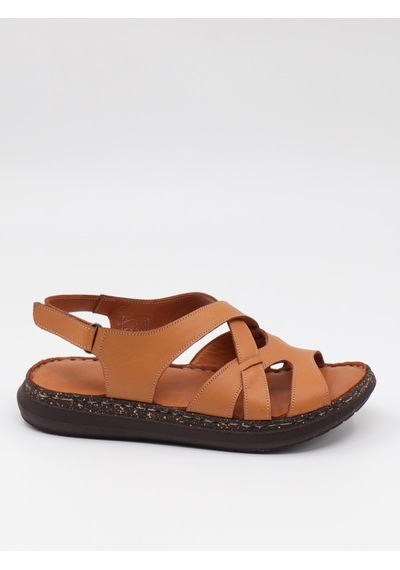 Nesilshoes Nesil Shoes Mns 154 Taba Hakiki Soft Deri Kadın Sandalet