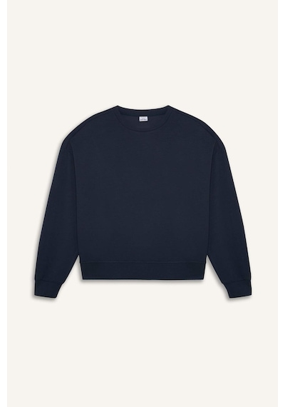 Defacto Defactofit Oversize Geniş Kalıp Bisiklet Yaka Modal Sporcu Sweatshirt E8954ax25aunv165 Lacivert