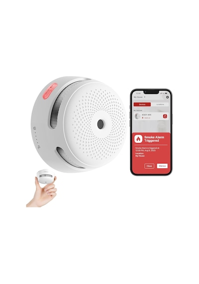Pilli Akıllı Duman Dedektörü Yangın Alarmı Wi-fi Duman Dedektörü Gerçek Zamanlı Uygulama Bildirimleri Xs01-wx