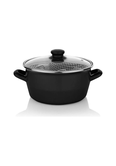 Schafer Siyah Çıtır Kızartma Tenceresi Emaye 22 Cm-3 Parça