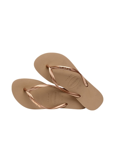 Havaianas Slım Logo Metallıc Parmak Arası Terlik 4119875 4119875 3581 Pembe Altın