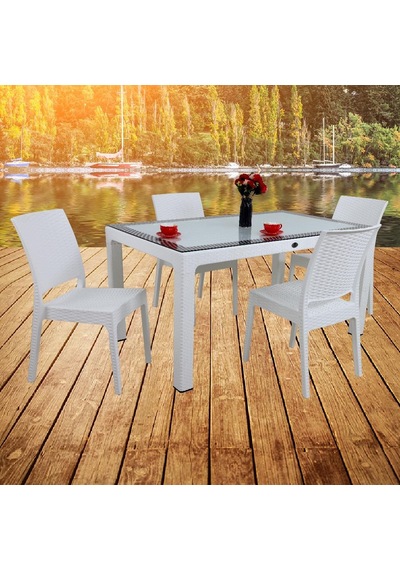 Depootoptan Mandella Elit Rattan 90 x 150 CM 4 Kişilik Elit Sandalye Camlı Masa Ta (533390023) Depootoptan Mandella Elit Rattan 90 x 150 CM 4 Kişilik Elit Sandalye Camlı Masa Ta (533390023)