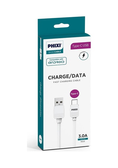 Phixi CB410T Basic 100M Type-C USB Şarj ve Data Kablosu