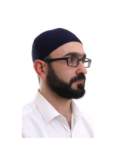 Lacivert Kışlık Çapraz Desenli Dokuma Takke
