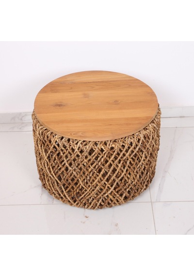 Abaka Sehpa Teak Üst Tablalı 60 X45 Cm Kahverengi