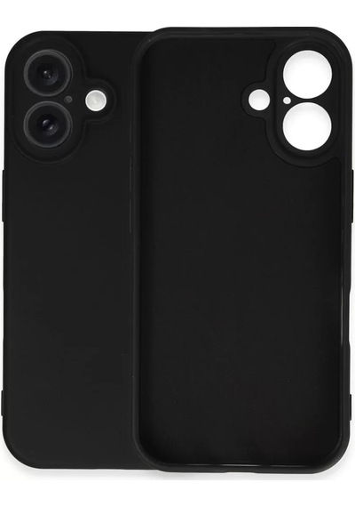 Newface Apple İphone 16 Plus Kılıf Nano İçi Kadife Silikon - Siyah