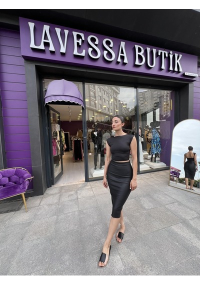 Zr Model Yüksek Bel İnce Kalça Kalem Slim Etek-siyah-187 Siyah