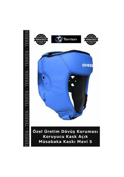 Özel Üretim Dövüş Koruması Koruyucu Kask Açık Müsabaka Kaskı Mavi S