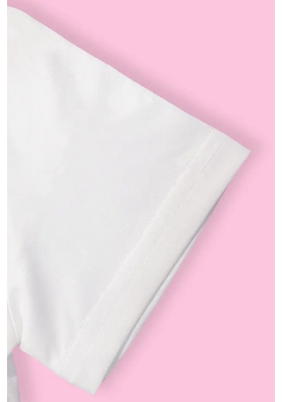 Cool Tarz Kadın Baskılı Crop Tişört - Cherry Desenli, Yazlık Kısa Kollu Bluz Beyaz Beyaz