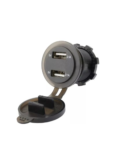 Voltmetreli Usb Portu 4.2a 12v 24v Mavi Led Işıklı