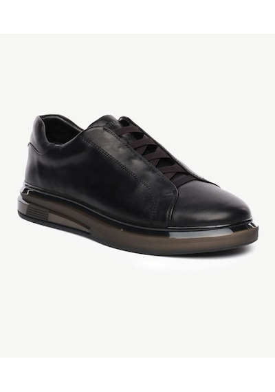 Greyder 64726 Siyah Hakiki Deri Slip-on Bağcıklı Erkek Deri Sneaker Ayakkabı