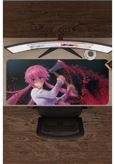 Mirai Nikki Anime V2 - 90x40 Xxl Gaming Kauçuk Kaymaz Taban Mouse Pad Fare Altlığı