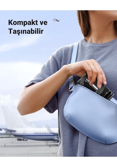 Ugreen Magsafe Uçak Telefon Tutucu, Magsafe Uyumlu, 360 Dönebilen, Eller Serbest Seyahat Telefon Standı, 45377 Siyah
