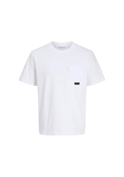 Jack & Jones Jcofusion Pocket Tee Ss Crew Neck Erkek T-shirt-32736 Beyaz
