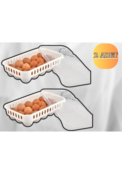 Yumurta Saklama Kabı 15'li 2 Adet , Steril Yumurtalık, Kapaklı Yumurta Organizeri Plastik Beyaz Diğer