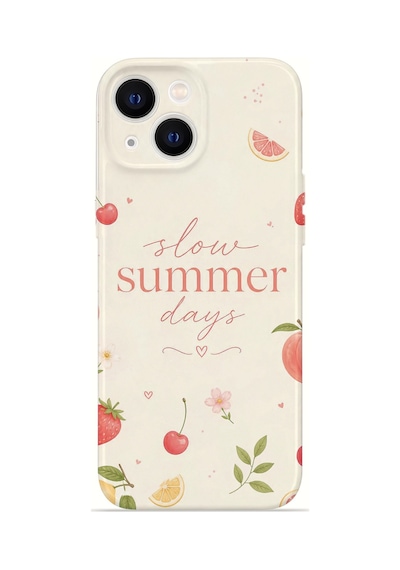Apple iPhone Uyumlu 15 Vorian İnce Kamera Korumalı Mika Kılıf Slow Summer Days Slow Summer Days Mika