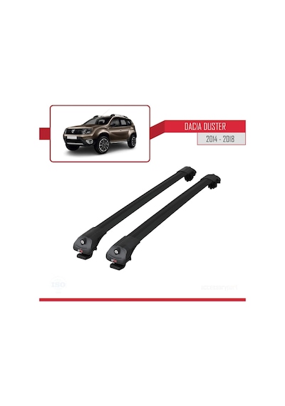 Dacia Duster 2014-2018 Arası İle Uyumlu Ace-1 Ara Atkı Tavan Barı Siyah