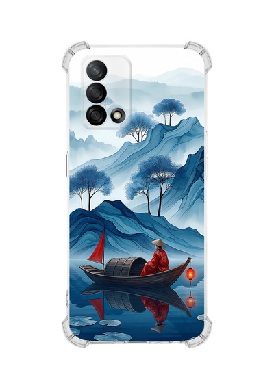 Printify Oppo A74 İle Uyumlu Simya Serisi Sonsuz Akış Tasarımlı Uv Baskılı Köşe Korumalı Antişok Kılıf Şeffaf
