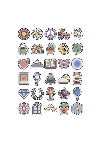 Retro Vintage Sticker Seti 150 Adet - 5'li Mega Paket No13 - Laptop Defter Ajanda Çok Renkli