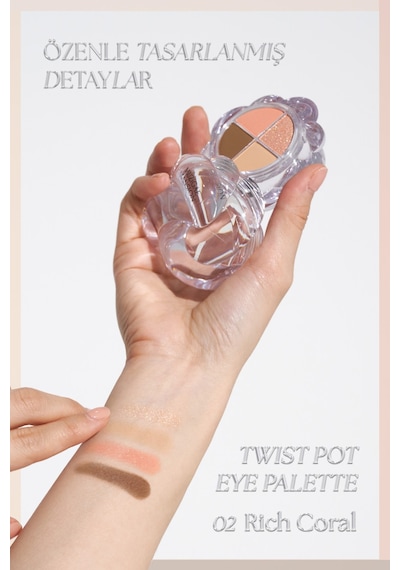 Muzıgae Mansıon Twist Pot Eye Palette 02 Rich Coral