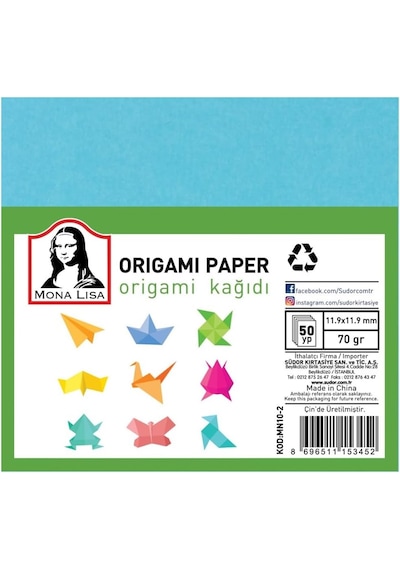 Sudor Südor Origami Kağıdı 9x9 70 Gram 50 Yaprak