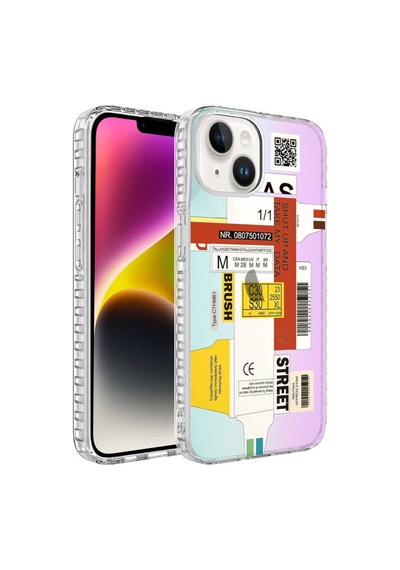 Apple Uyumlu  iPhone 13 Kilif Airbag Kenarli Renkli Desenli Silikon Zore 560168069