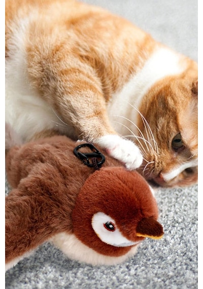 Şarjlı Peluş Uçan Kuş Oyuncak Hareketli Kanat Çırpan Kedi Oyuncağı Yeni Nesil Evcil Hayvan Oyuncak