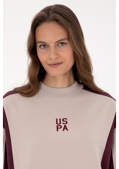 U.S. Polo Assn. Kadın Bordo Bisiklet Yaka Sweatshirt 50314951-VR177
