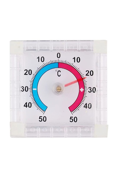 Bimetalik Kare Termometre Yapışkanlı Analog Ortam Sıcaklık Ölçer -50 C / +50 C