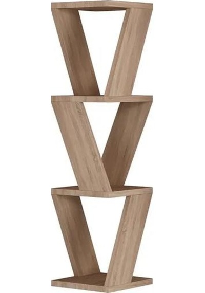 Köşe Duvar Rafı / Kitaplık Atlantik Çam 22x22x85 Modern Minimalist Köşe Duvar Rafı Ahşap
