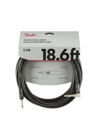 Fender 0990820019 Professional Enstrüman Kablosu 5.5m - Siyah Açılı 5.5 Metre Uzunluk Ve Açılı Uç İle Sahne Hareket Özgürlüğü