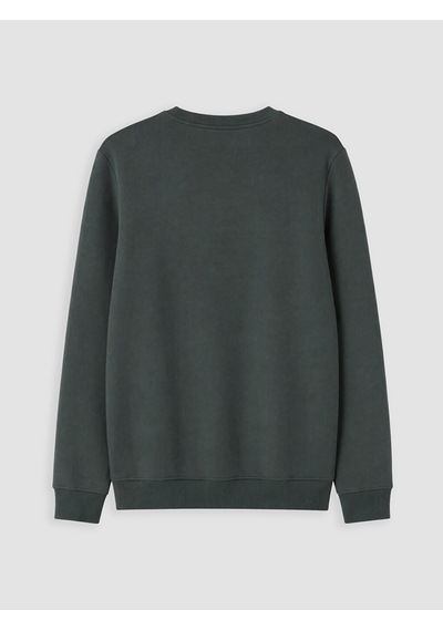 Lcwaıkıkı Classic Haki Bisiklet Yaka Baskılı Erkek Sweatshirt