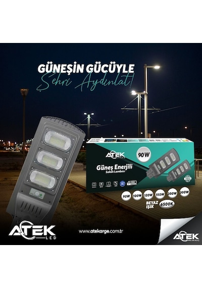 River World Bahçe Aydınlatması Güneş Enerjili Solar 120 W Lık Sokak Lambası Çok Renkli