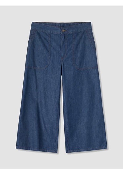 Lcw Grace Siyah Regular Fit Geniş Paça Kadın Jean Kapri