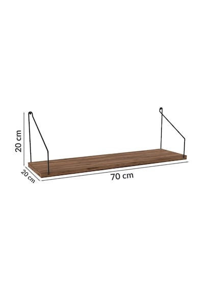 Duvar Rafı Kitaplık Mutfak Banyo Yaşam Alanı 20 X 70 Cm 1 Adet Atlantik Çam Siyah Kollu Ahşap