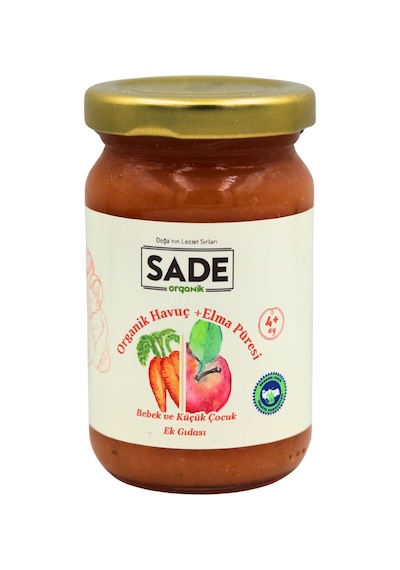 Sade Organik Havuç Elma Püresi 100 Gr