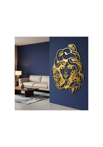 Medusa Metal Duvar Tablosu - Siyah - 60 X 75 Cm